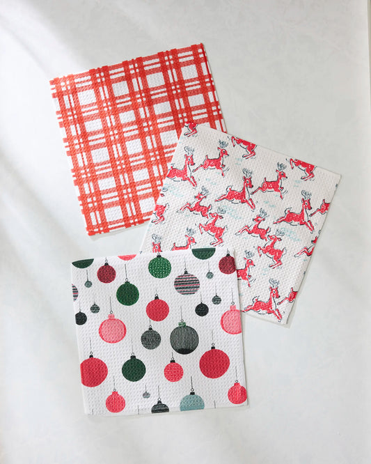 Geometry Christmas Day Dishcloth Set