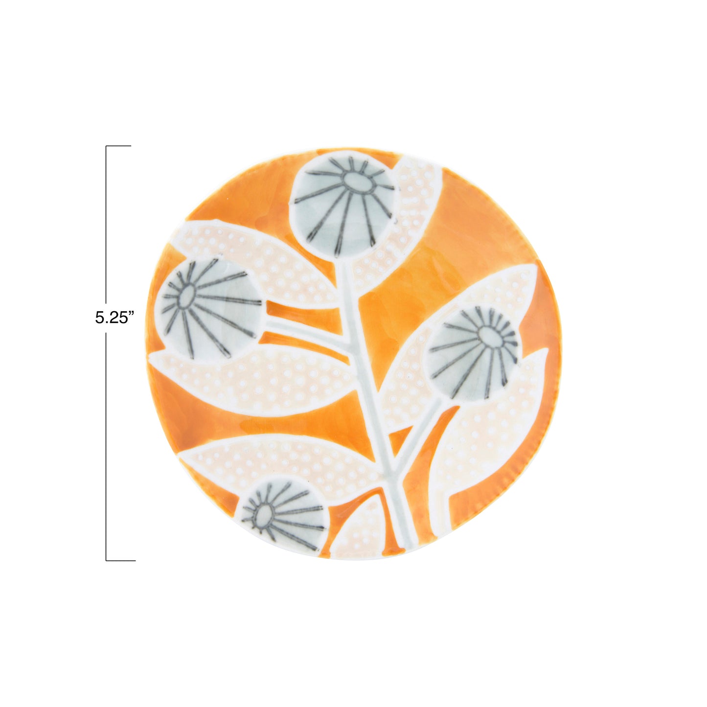 Floral Pattern Hand-Painted Plate