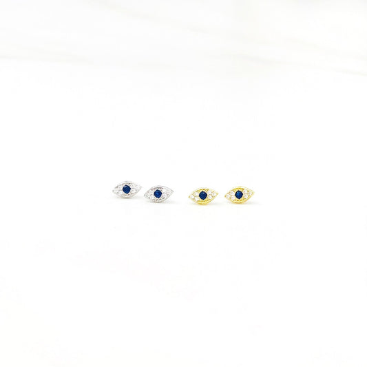 Blue Stone Evil Eye Studs