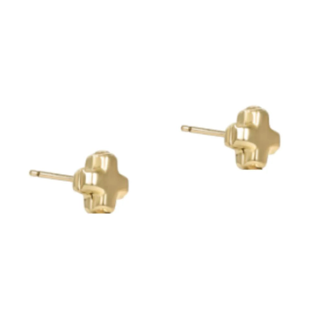 Enewton Signature Cross Small Gold Studs