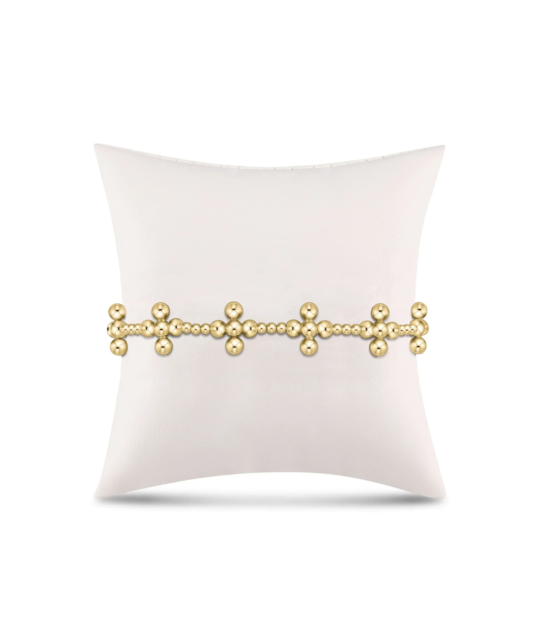enewton Sincerity Pattern 2.5mm Bead Bracelet + Signature Gold 4mm Cross