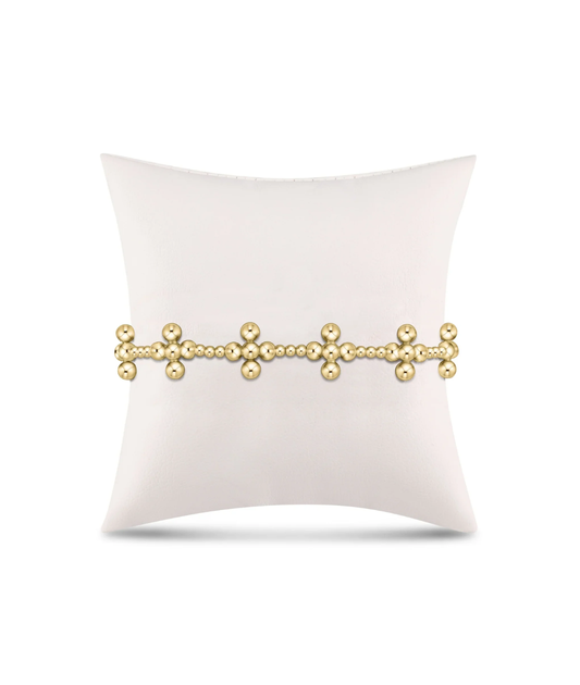 enewton Sincerity Pattern 2.5mm Bead Bracelet + Signature Gold 4mm Cross