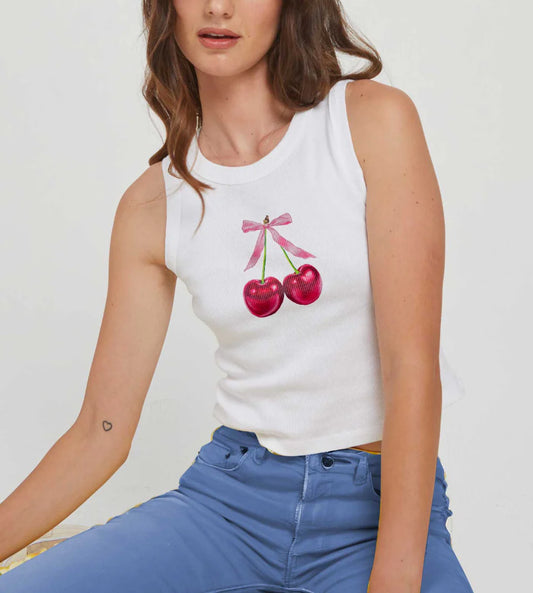 Parisian Cherries Ribbed Tank