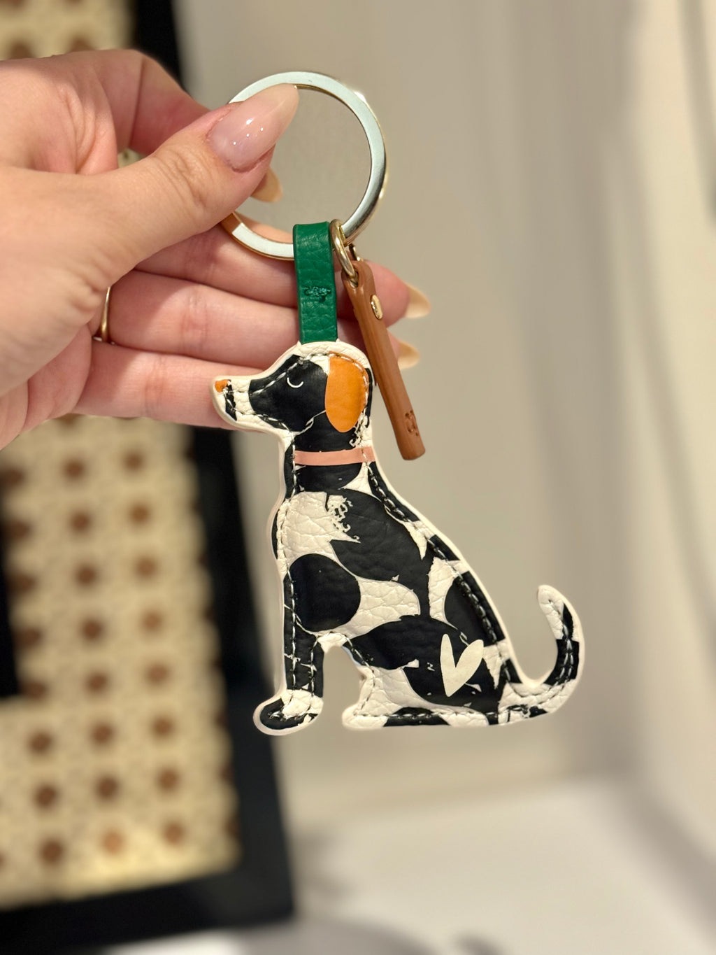 Mono Bloom Lab Dog Novelty Keyring