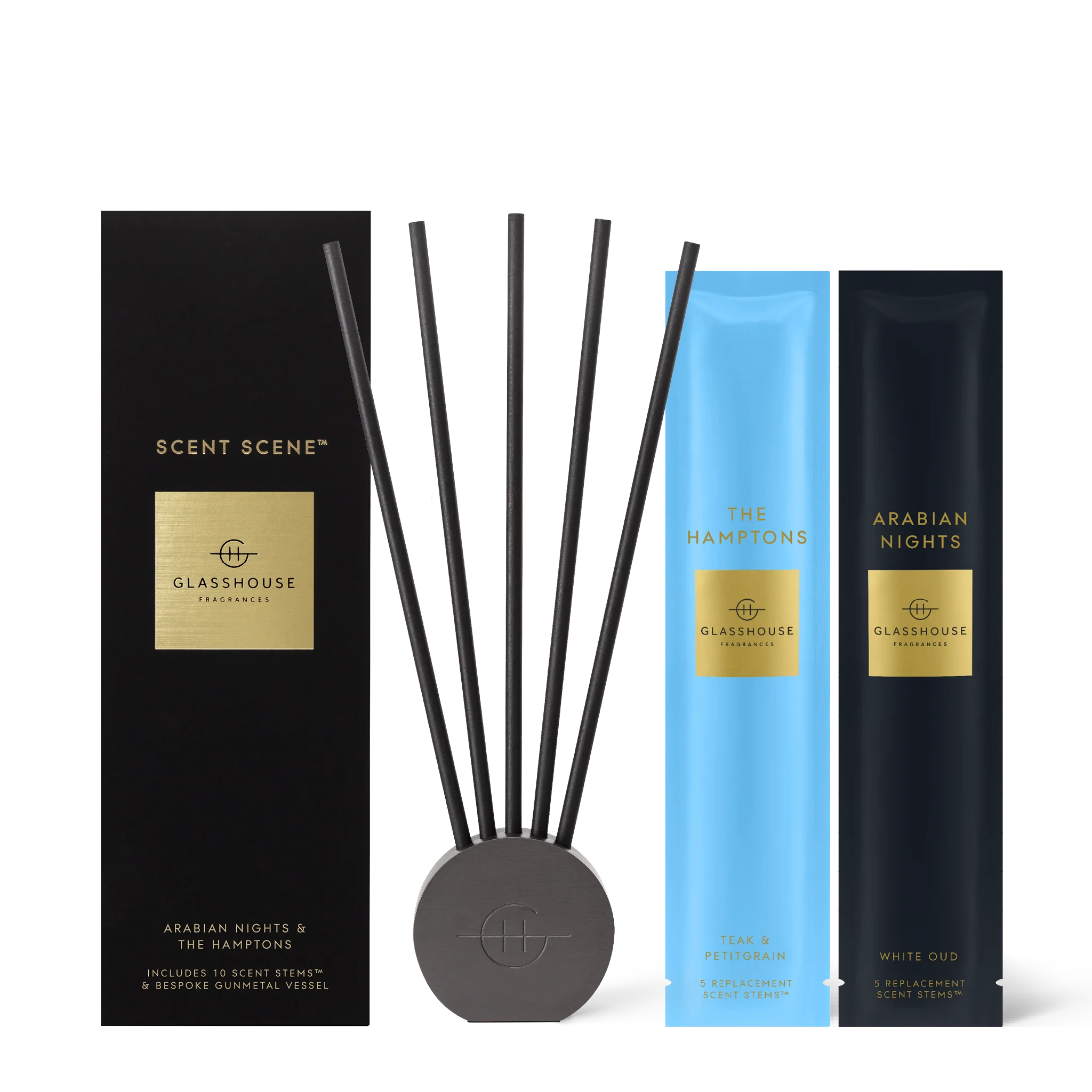 Glasshouse The Hamptons & Arabian Nights Liquidless Diffuser Duo