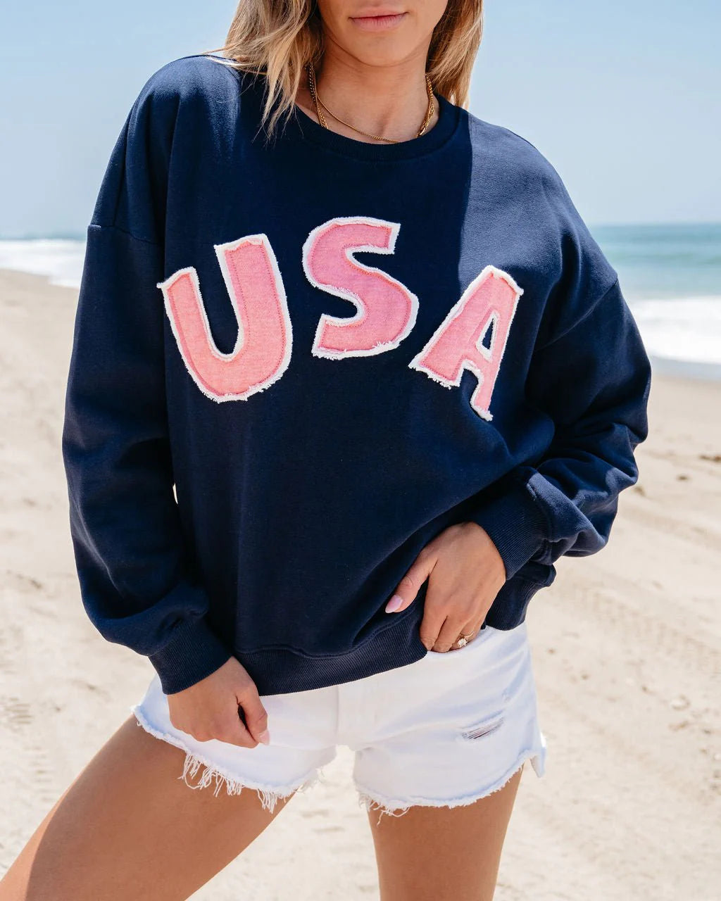 USA Patchwork Pullover