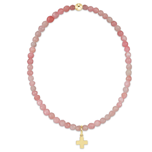 enewton Classic Gemstone 3mm Bracelet - Signature Cross Gold
