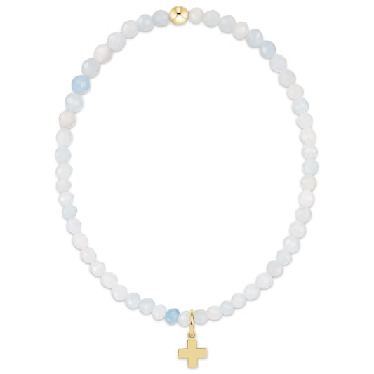 enewton Classic Gemstone 3mm Bracelet - Signature Cross Gold Charm