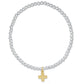 Enewton Classic Sterling Mixed Metal 3mm Bead Bracelet + Signature Gold Cross Charm
