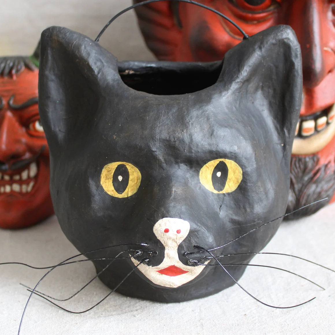 Vintage Papier Mache Halloween Candy Bucket