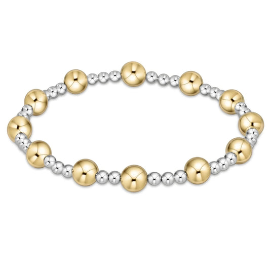 Enewton Classic Sincerity Pattern 6mm Mixed Metal Bead Bracelet