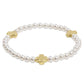 Enewton Signature Cross Pearl Pattern 4mm Gold Bead Bracelet