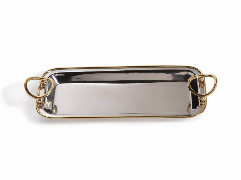 Polished Nickel and Gold Tray