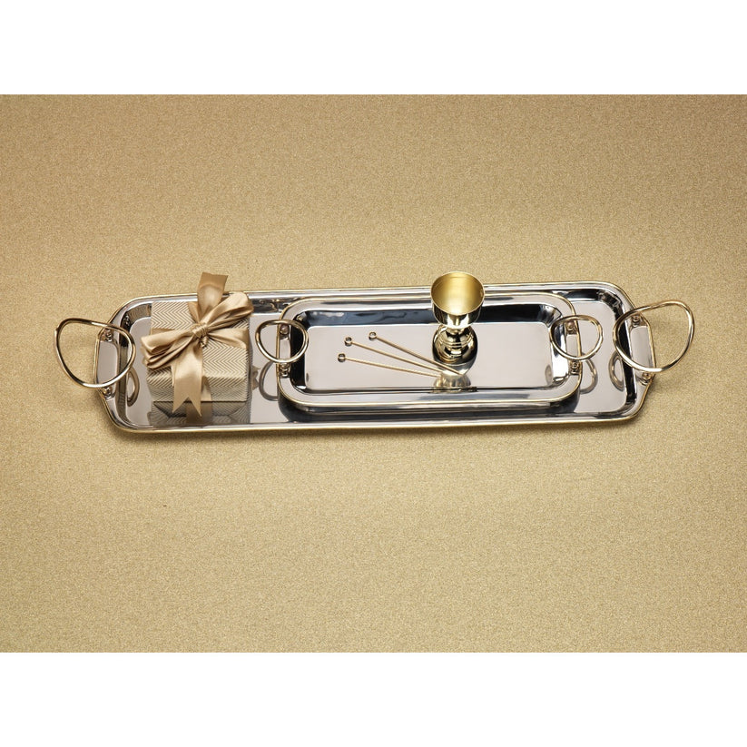 Polished Nickel and Gold Tray
