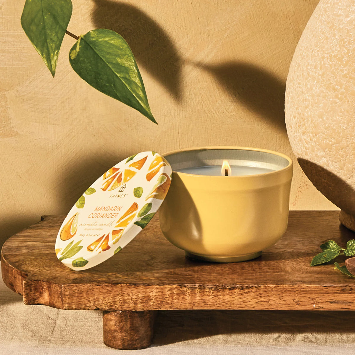 Tumeric Candle Thymes Mandarin Coriander Poured Candle Tin – Gold+Oak