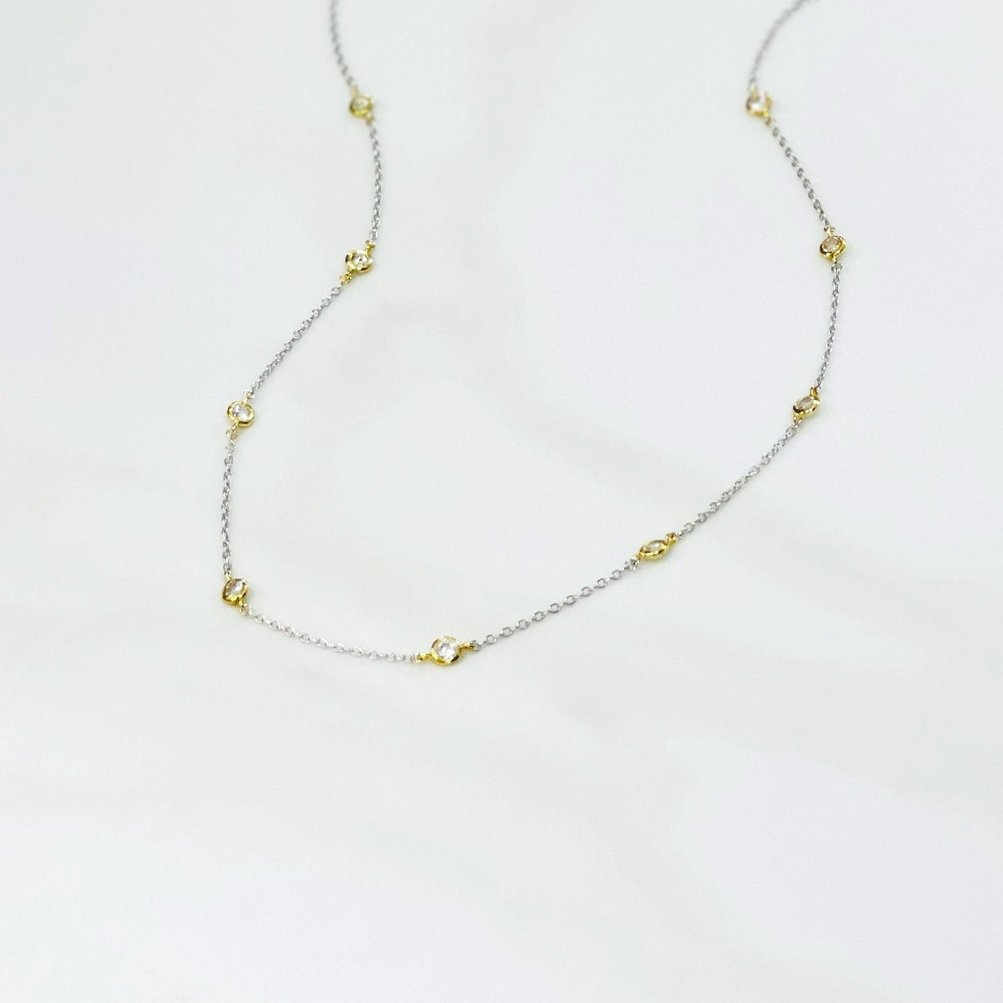 Two Tone Cable Link Necklace