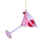 Cherry Pink Cosmopolitan Glass Cocktail Ornament