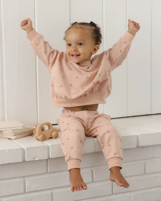 Quincy Mae Relaxed Hearts Sweat Set