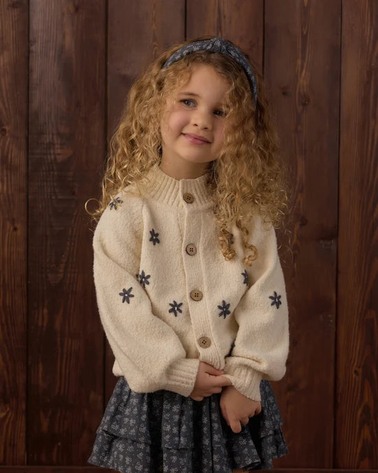 Tulip Cardigan Midnight Daisies
