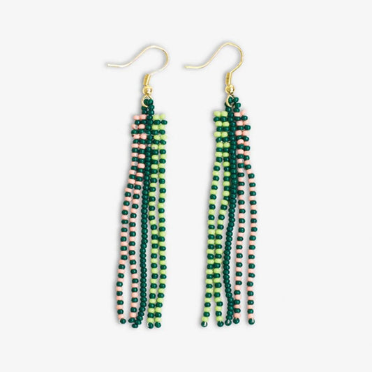 Melissa Speckled Beaded Fringe Earrings