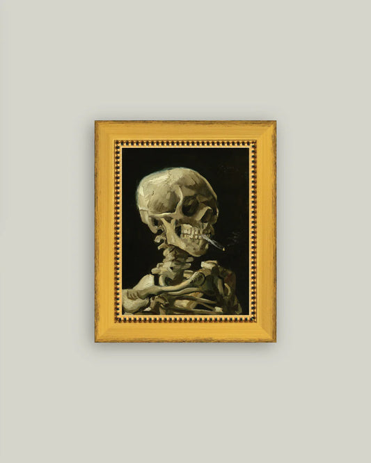 Smoking Skeleton Framed Art