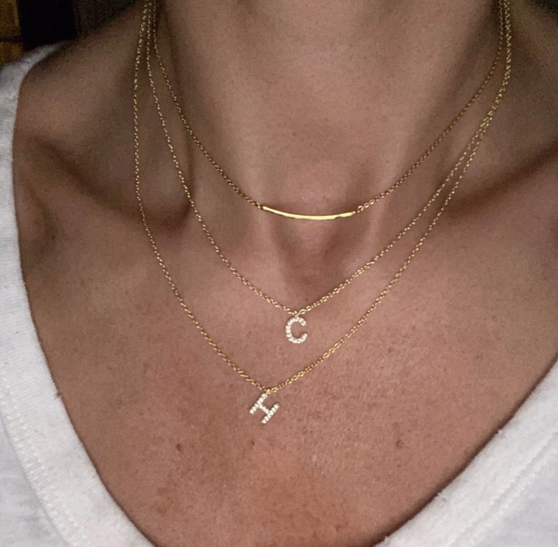 Custom Double Layered Initial Necklace