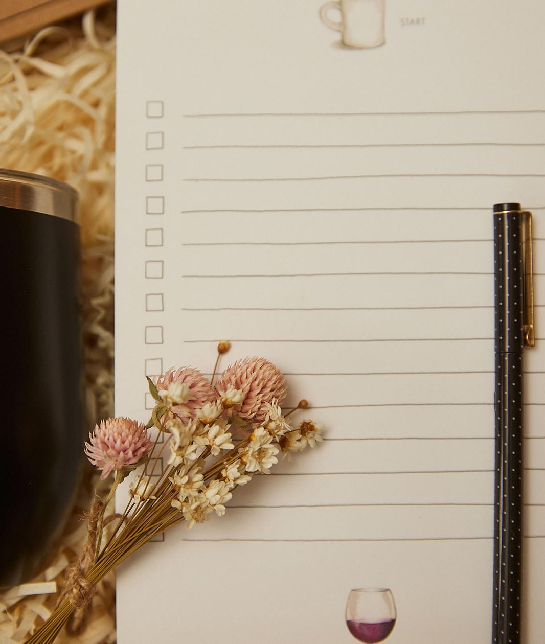Coffee+Wine Checklist Notepad