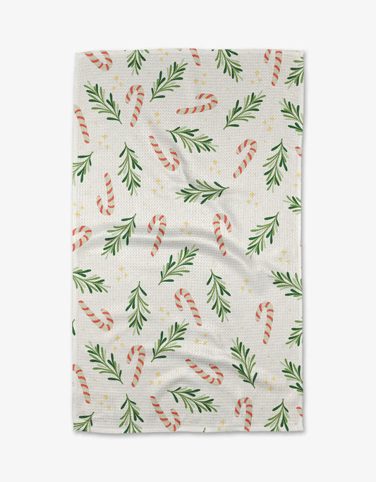Geometry Happy Holidays Tea Towel