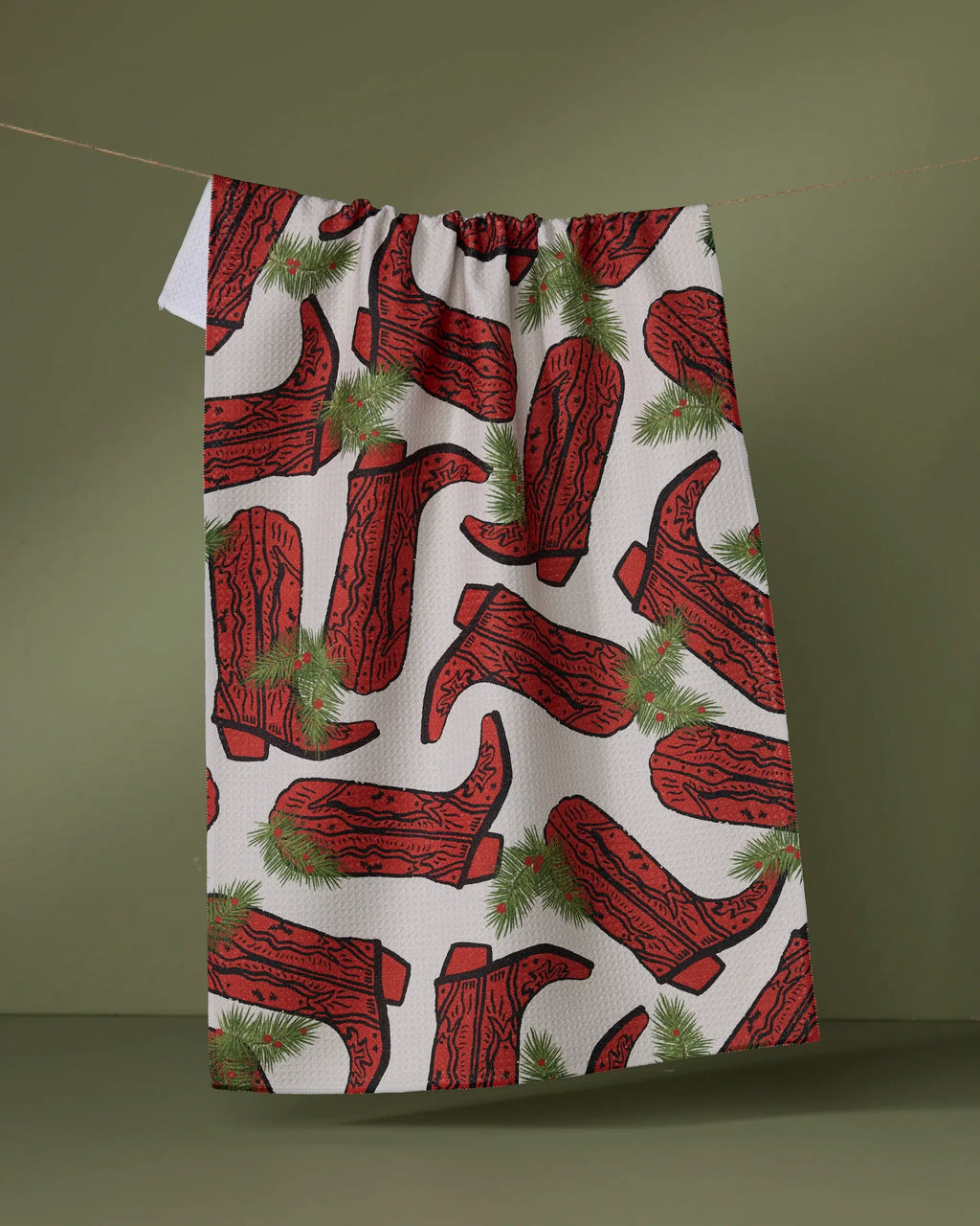 Geometry Rodeo Red Tea Towel