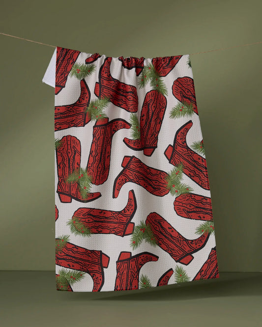 Geometry Rodeo Red Tea Towel