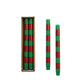 Holiday Striped Taper Candles