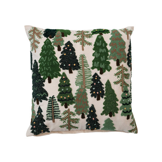 French Knots + Trees Pillow