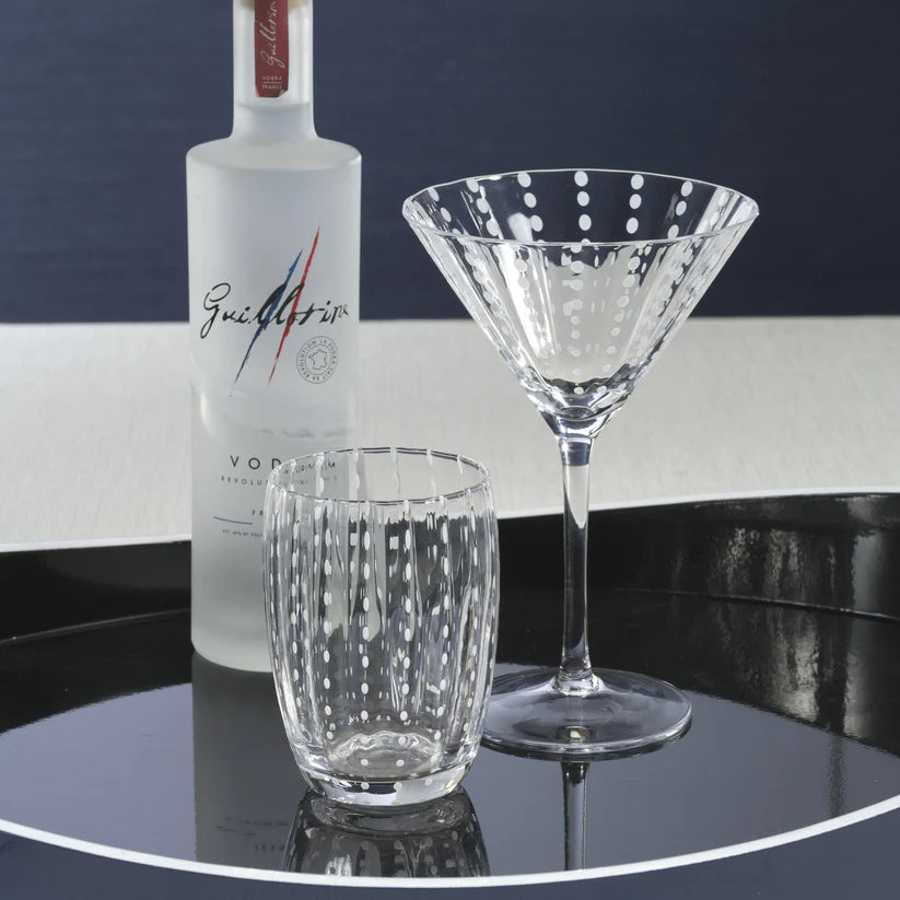 Portofino White Dot Martini Glass
