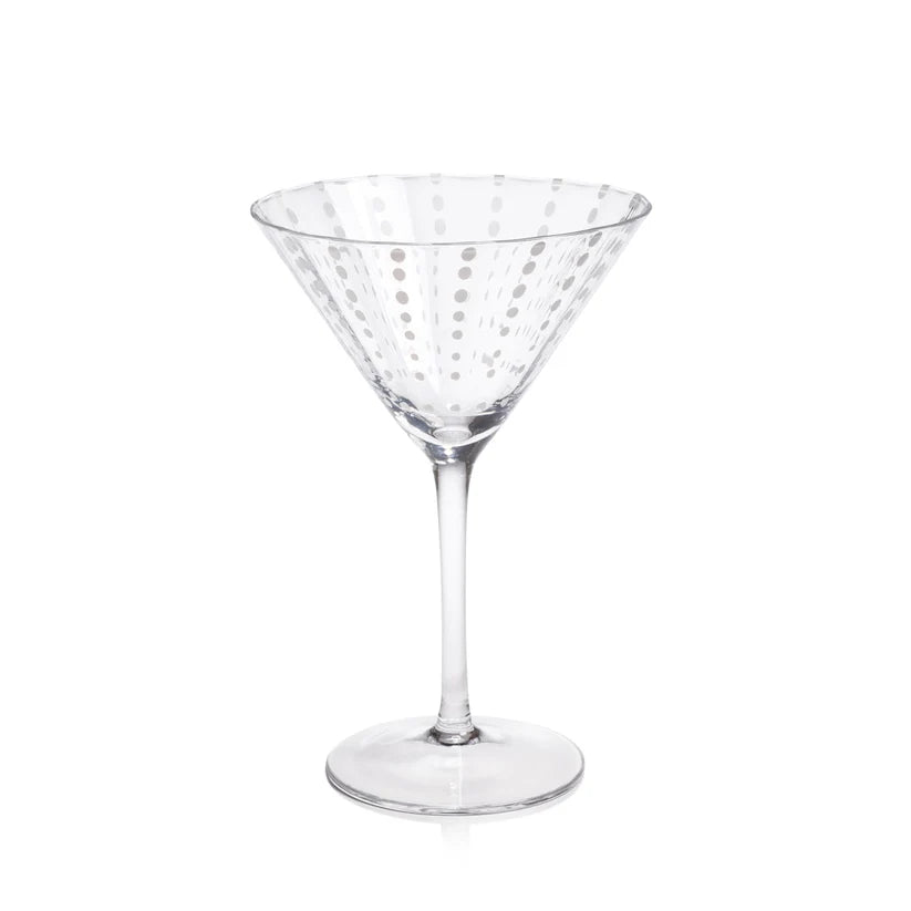 Portofino White Dot Martini Glass