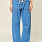Polka Dot Denim Barrel Pants