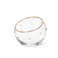 Angled Bowl with Gold Dots