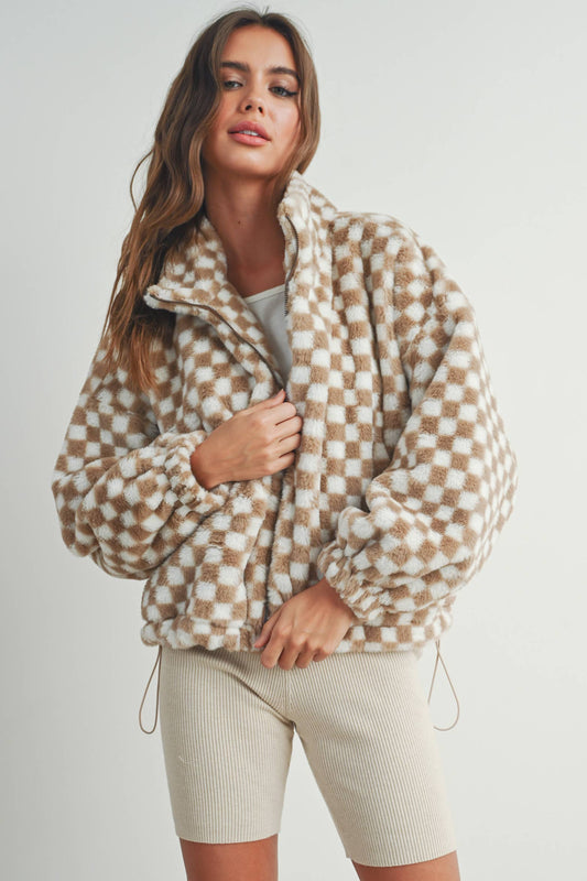 Checker Teddy Fall Jacket