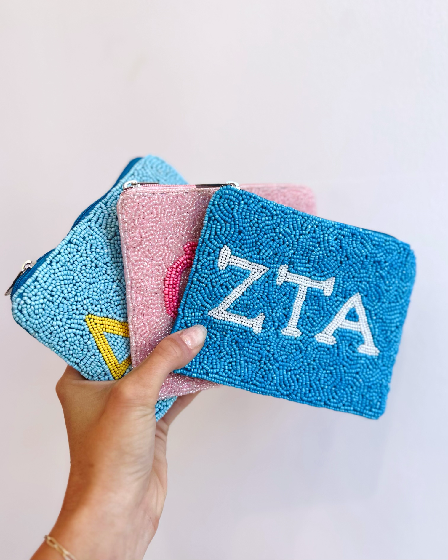 ADPi Sorority Beaded Pouch