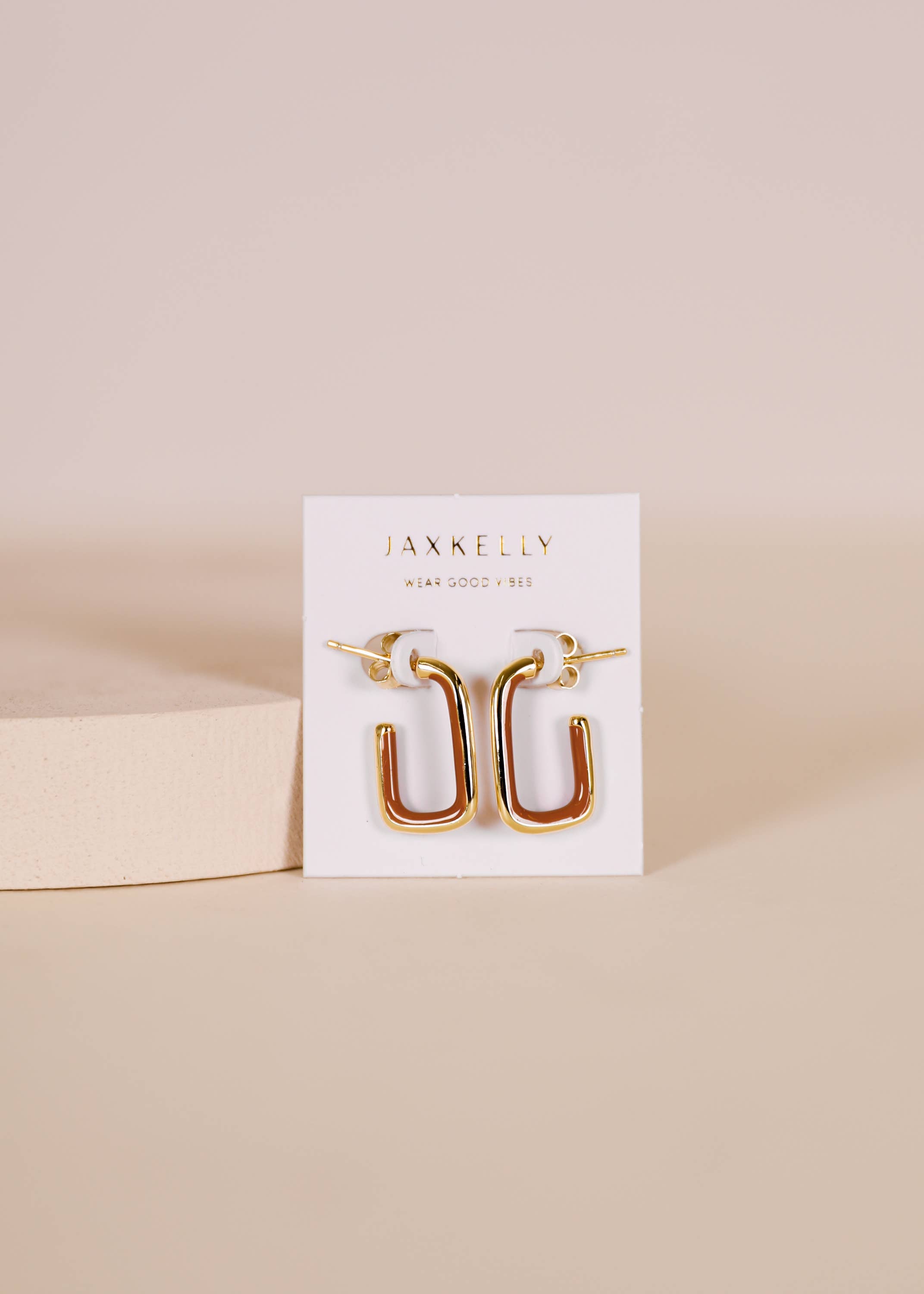 Rectangle Gold Hoop Earrings