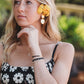"Inspire" Flower Accent Hair Tie Bracelets