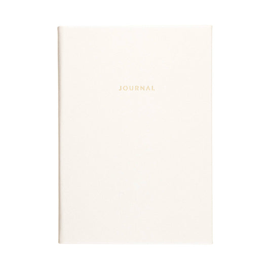 White Saffiano Journal