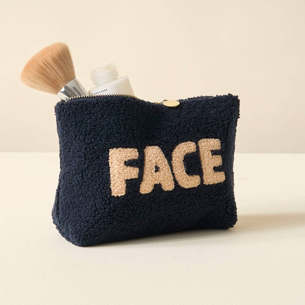 Face Teddy Pouch Navy