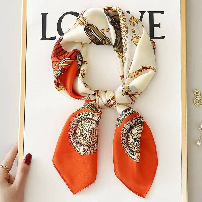 Retro Chic Silk Scarf