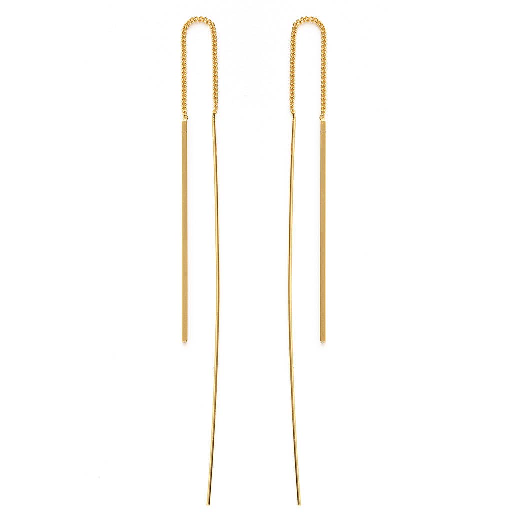 Silver Needle and Thread Earrings