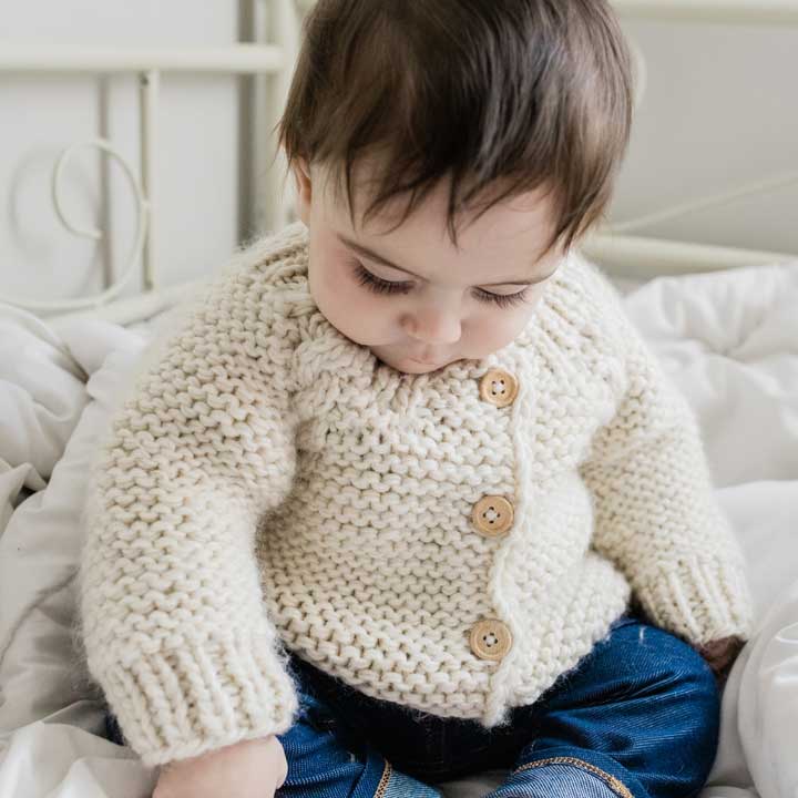 Natural Garter Stitch Cardigan