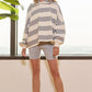 Striped Fleece Sweatshirt Hoodie