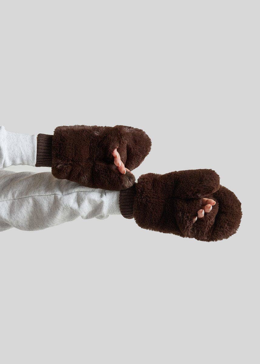 Mad Hatter Faux-Fur Mittens