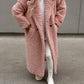 Lapel Plush Fleece Trench Coat