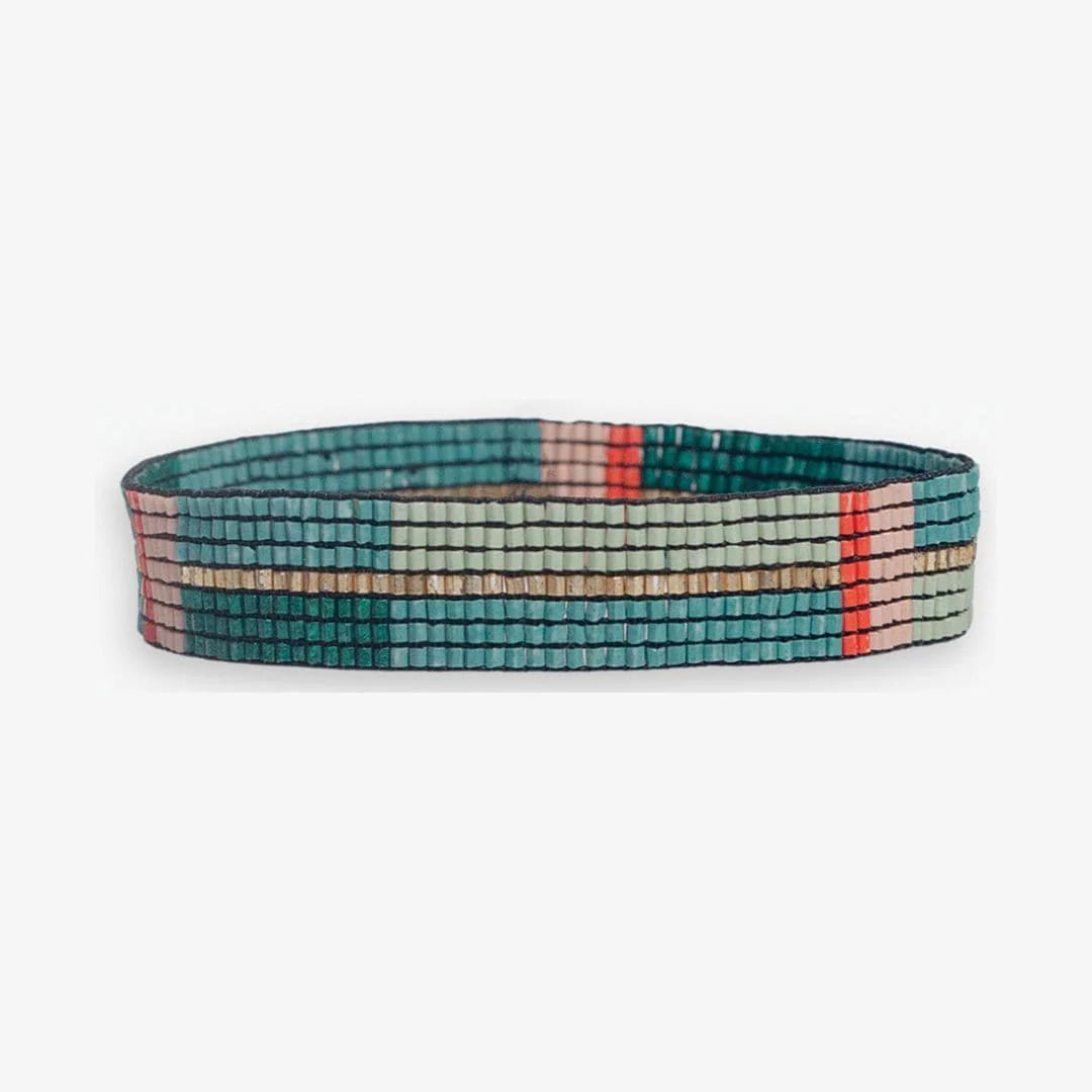 Alex Vertical Stripes Beaded Stretch Bracelet