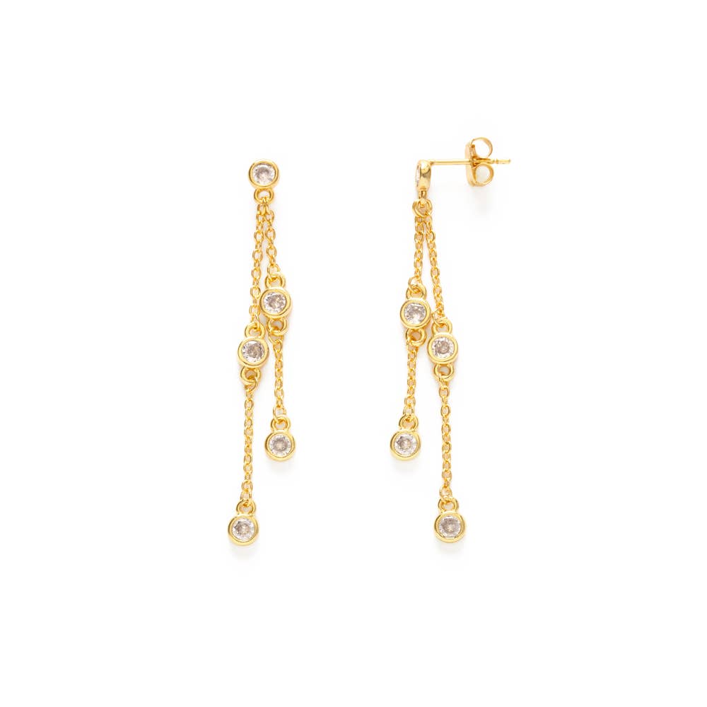 Swishy Chain Stud Drop Earrings